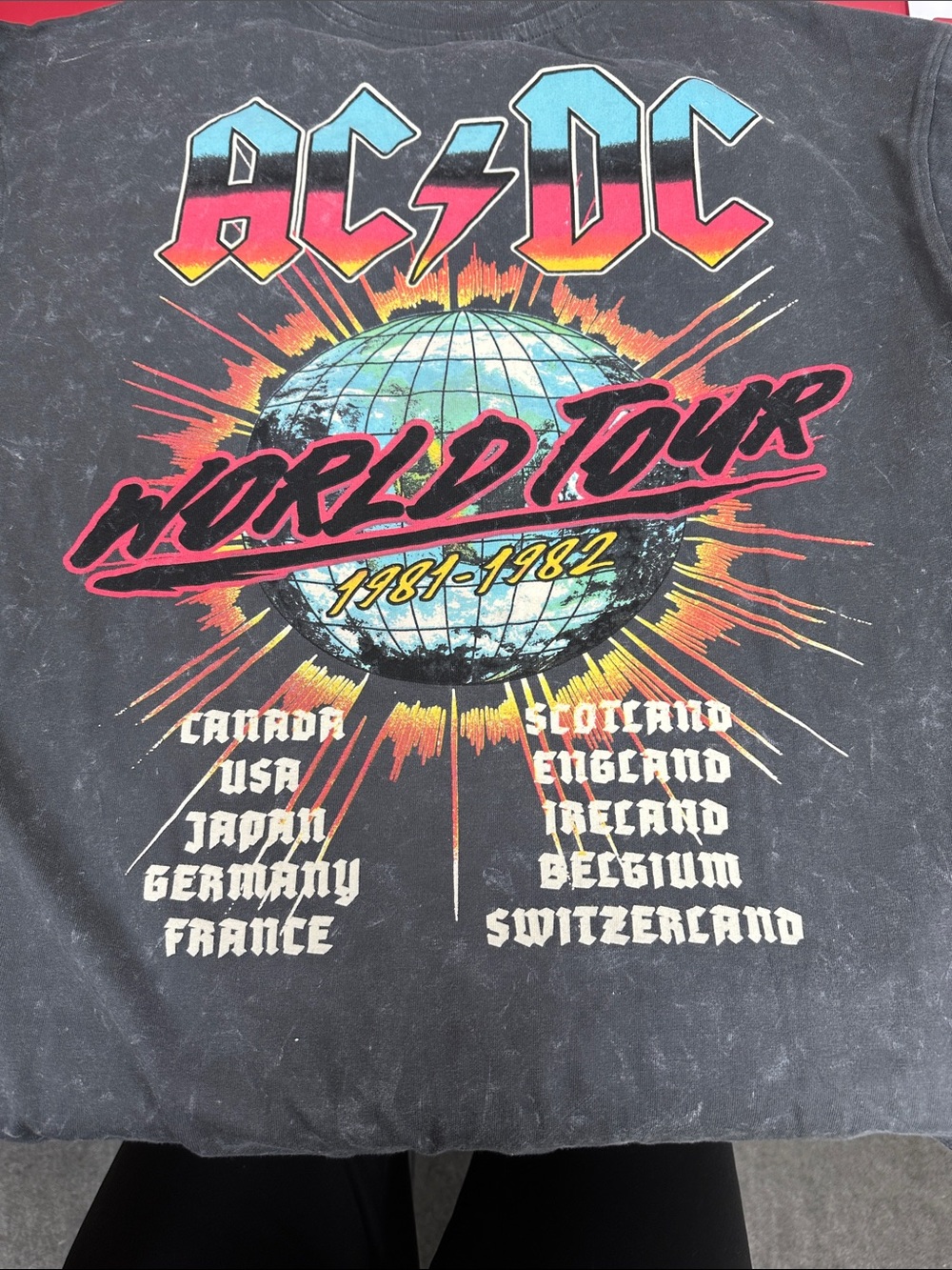 AC/DC Black Tee with Multicolor Cannon Graphic - Picture 4 of 4